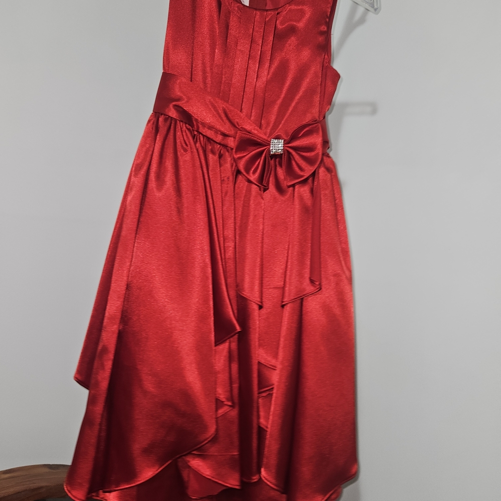 Elegant Red Kids Dress with Bow